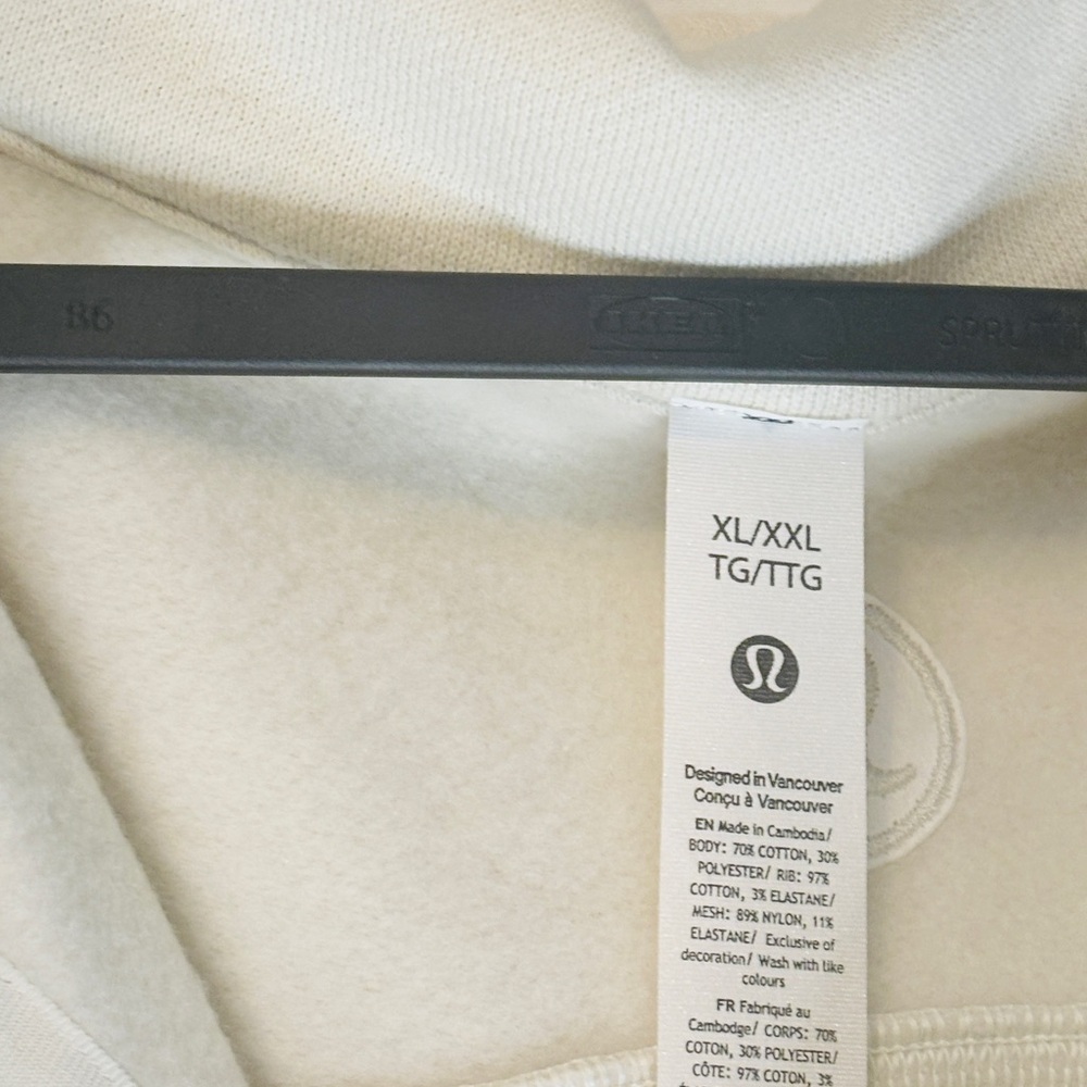 Lululemon Athletica Scuba Oversized Funnel Neck Heathered Bone Sz. XL/ XXL - Picture 5 of 12